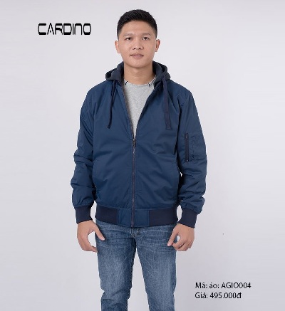 Áo khoác gió lót bông nam Cardino AGIO004